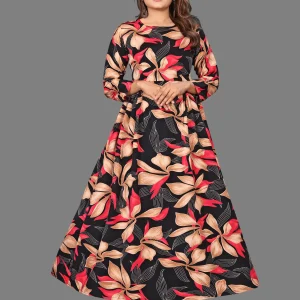 black, red maxi/full length dress