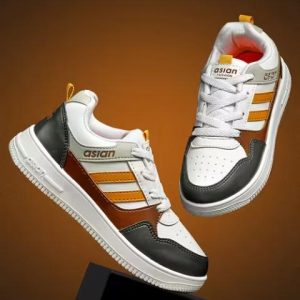 kids white synthetic sneaker