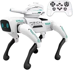 ai smart robot dog toy 2 in 1 programmable rc & app control | voice command, music, dancing, storytelling, water bomb launcher