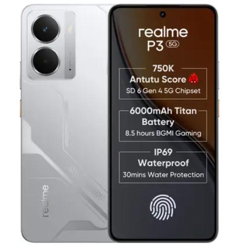 realme p3 5g (space silver, 128 gb) (6 gb ram)